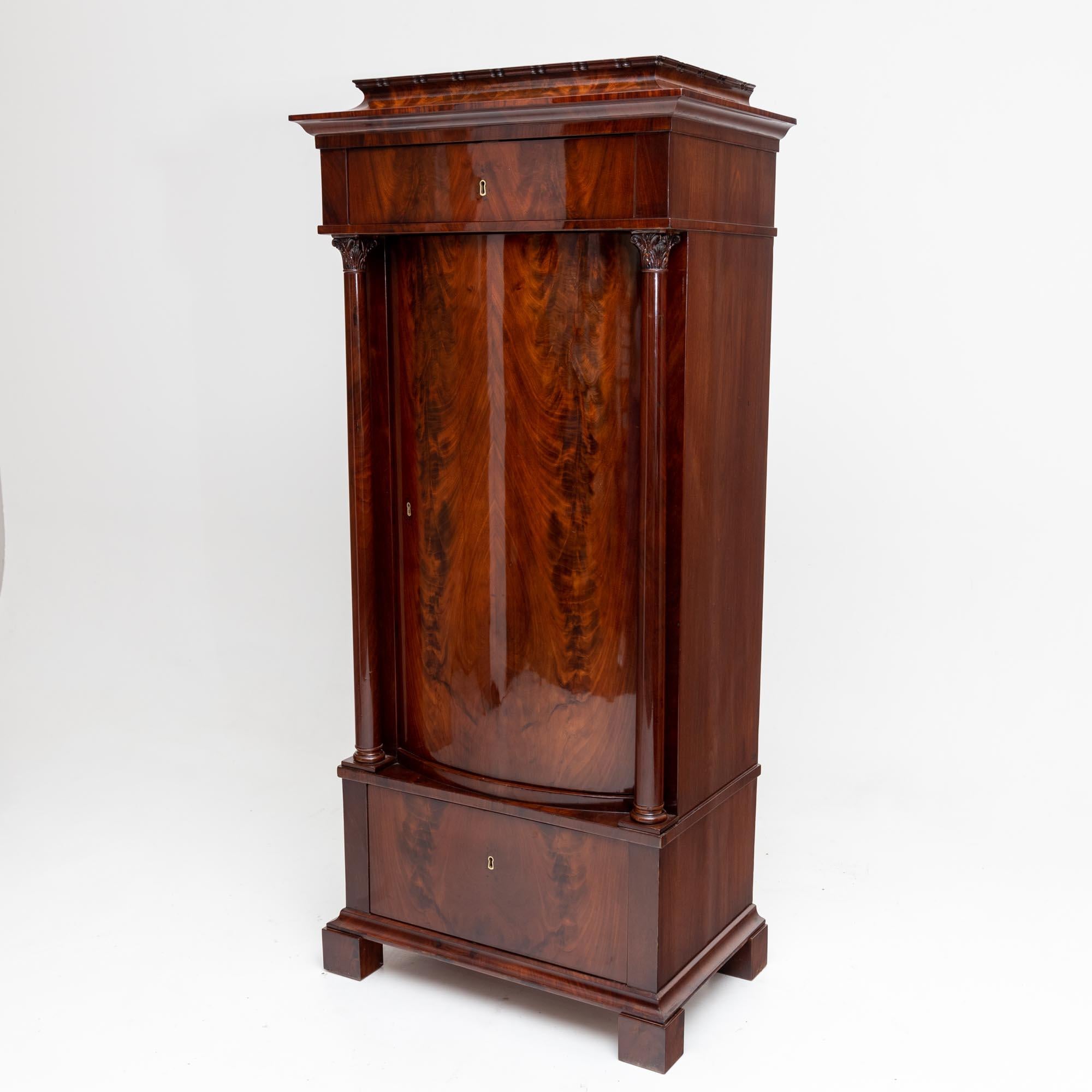 Biedermeier Pillar Cabinet, 1st Half 19th Century For Sale 1