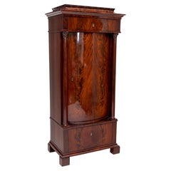 Meuble de rangement à pilier Biedermeier, 1ère moitié du 19ème siècle