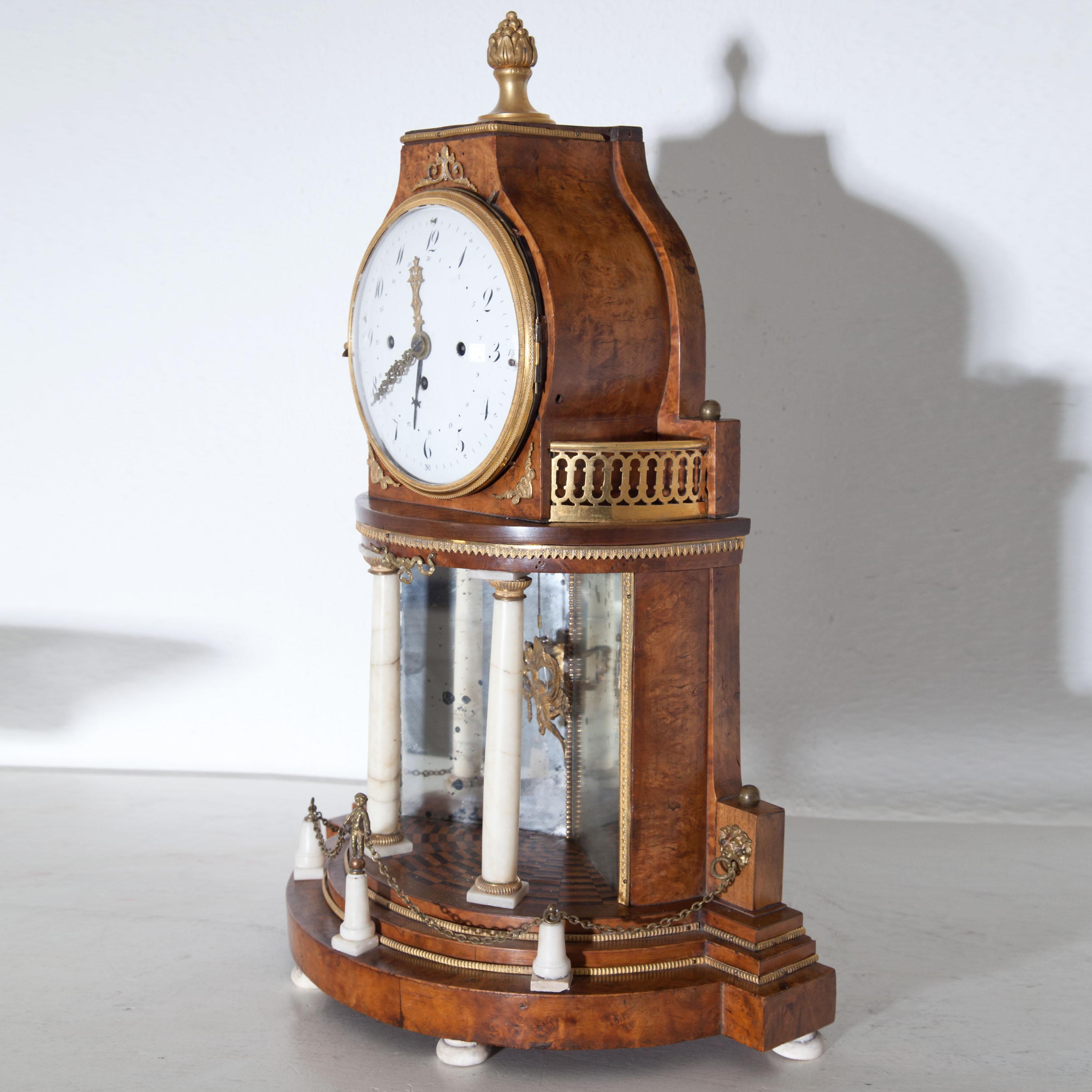 Austrian Biedermeier Portal Clock, Probably Vienna, circa 1820-1830