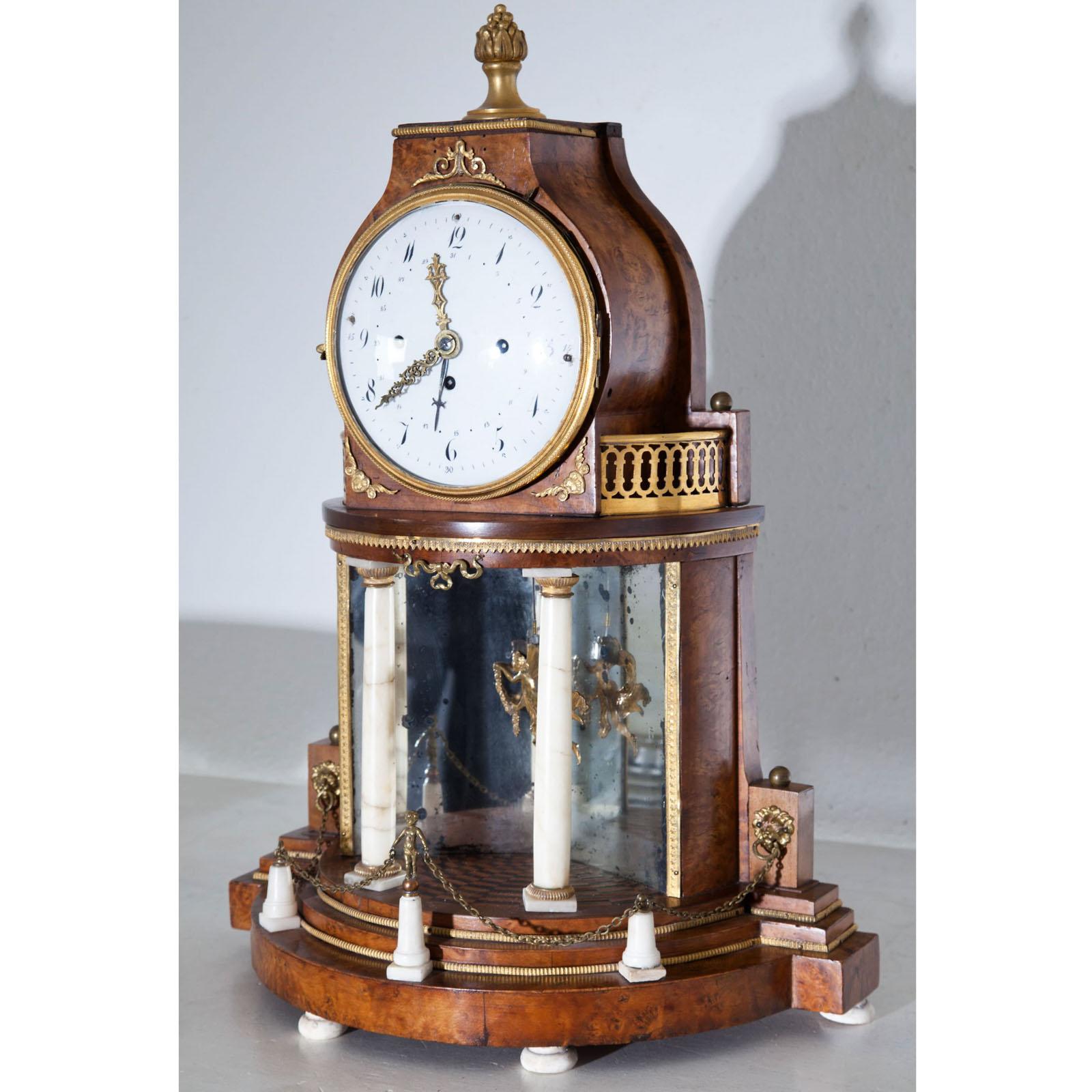 Brass Biedermeier Portal Clock, probably Vienna ca. 1820/30 For Sale