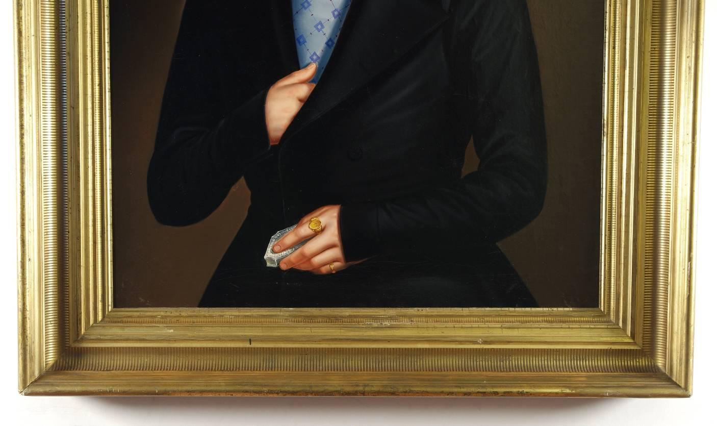 Biedermeier Portrait of a Gentleman, circa 1820 In Good Condition In St. Louis, MO