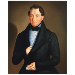 Antique Biedermeier Portrait of a Gentleman, circa 1820