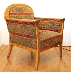 Biedermeier Revival Armchairs with Elephant Upholstery in Quilted Golden Birch