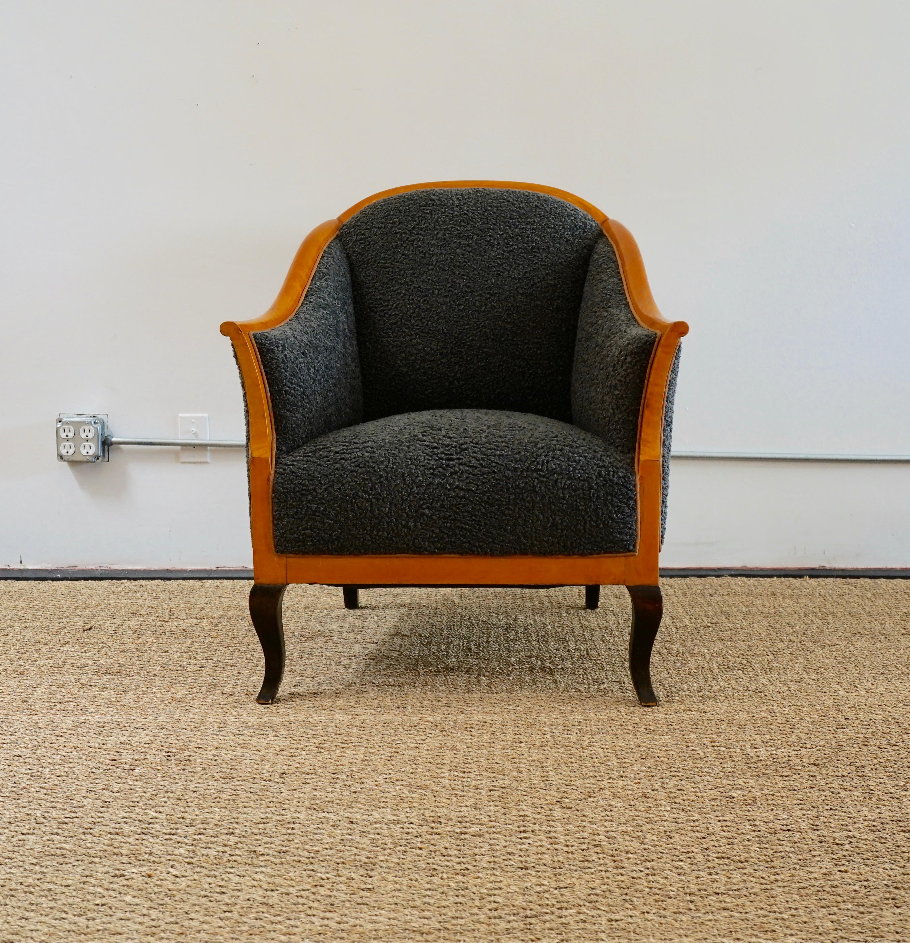 Biedermeier revival limited edition faux shearling club chairs from Martin & Brockett.