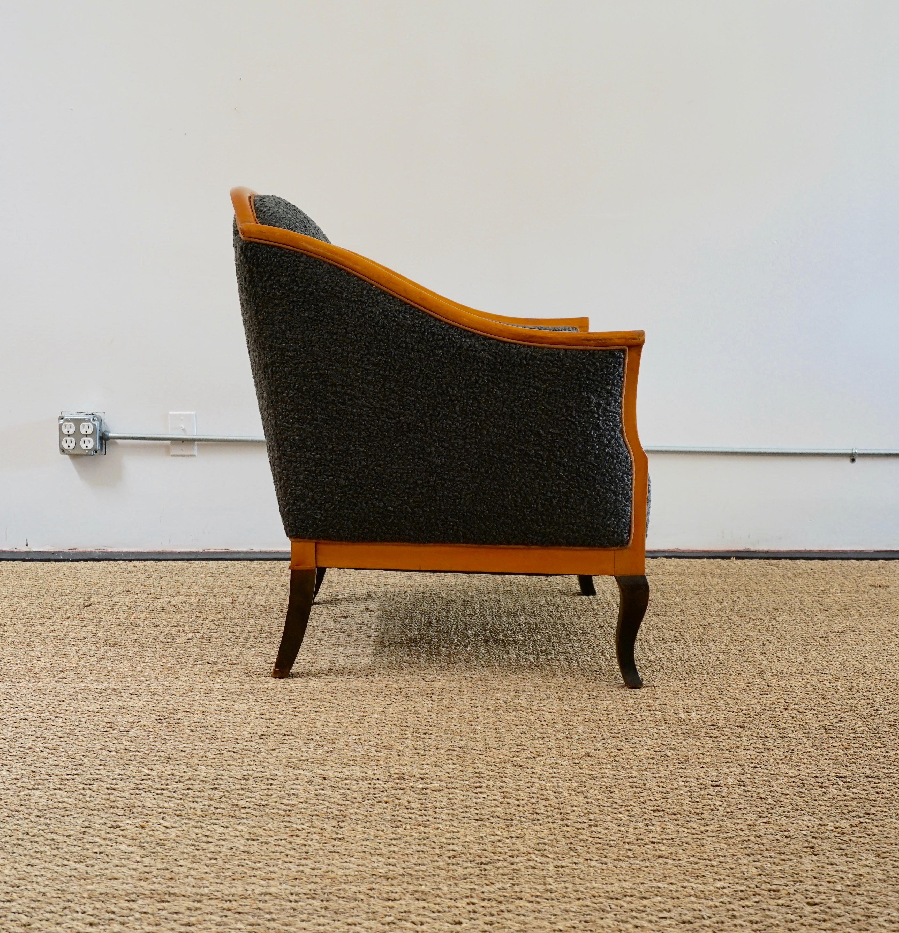 Unknown Biedermeier Revival Limited Edition Faux Shearling Club Chairs