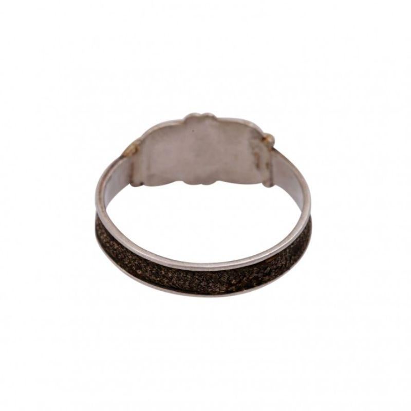 Biedermeier Ring with Braided Hair In Fair Condition For Sale In Stuttgart, BW