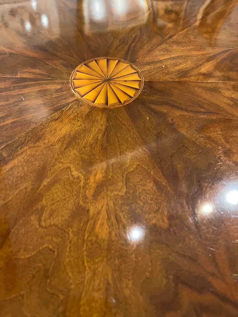 Inlay Biedermeier Round Breakfast Room Table For Sale