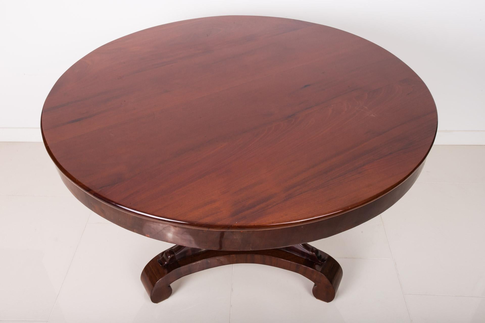 Biedermeier Round Table, 19th Century 2