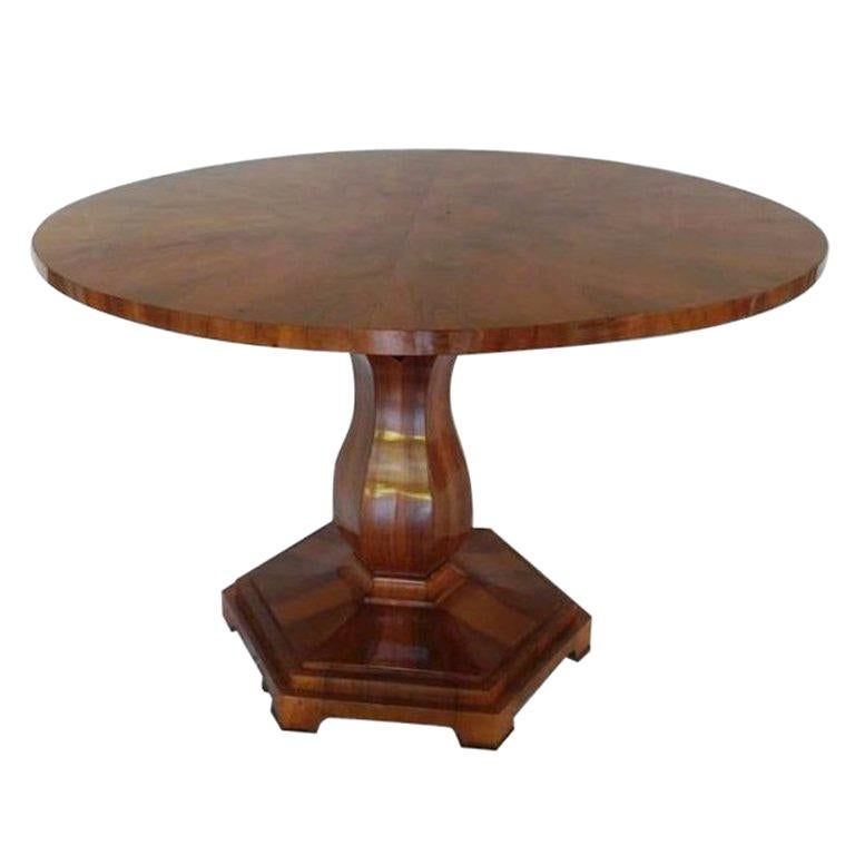 Biedermeier Round Table, 19th Century