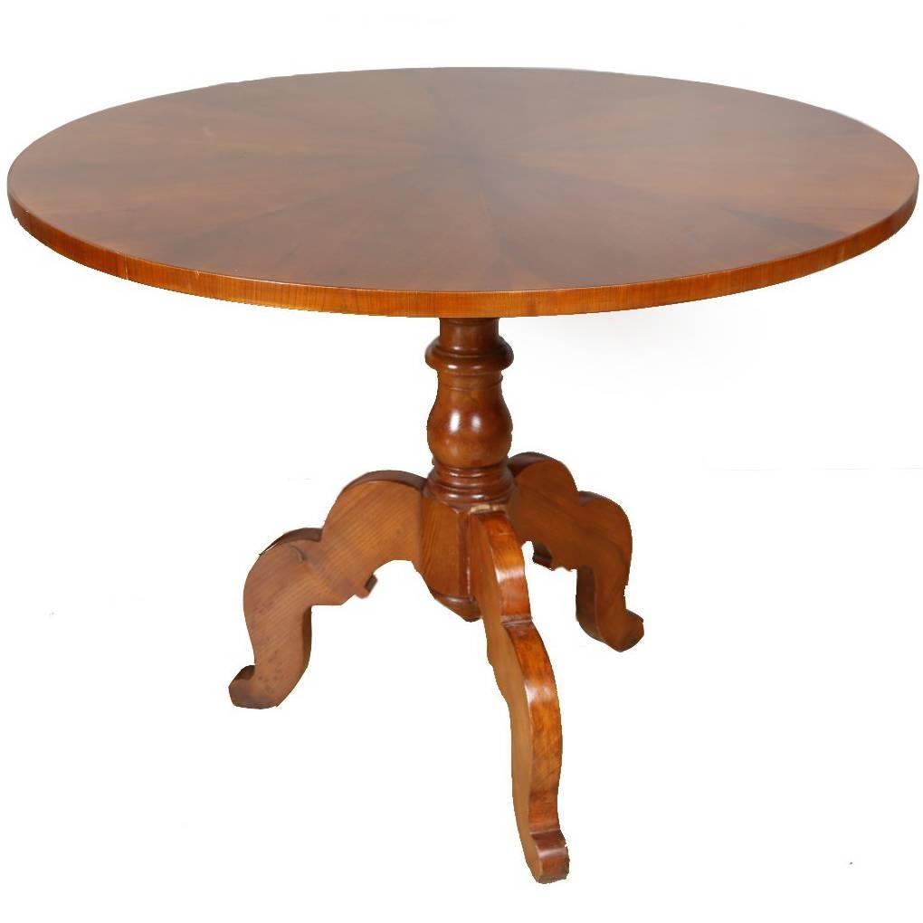 Biedermeier Round Table, circa 1850 For Sale