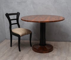 Biedermeier Round Walnut Wood Austrian Folding Table, 1920