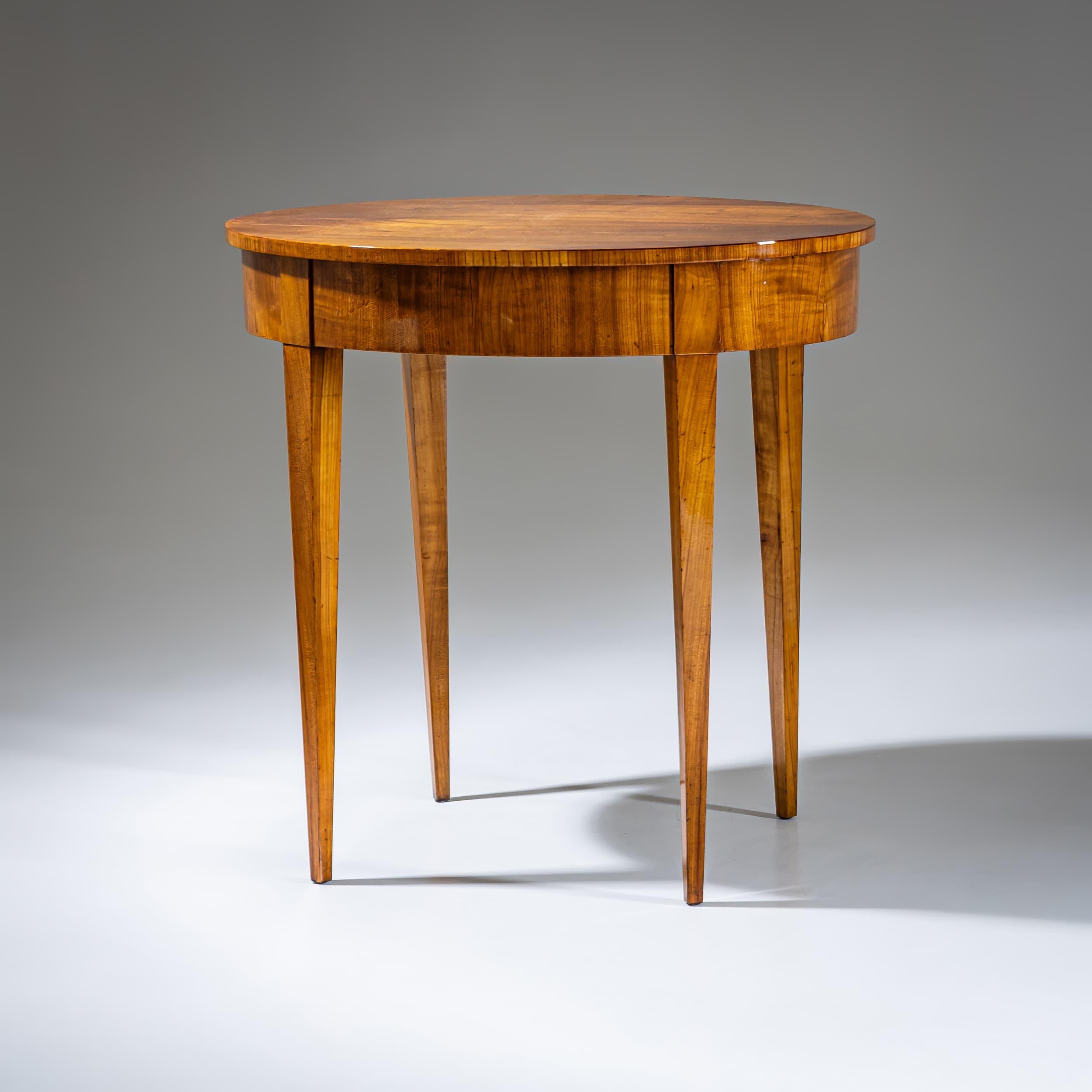 Veneer Biedermeier Salon Table in Cherrywood, Southern Germany For Sale