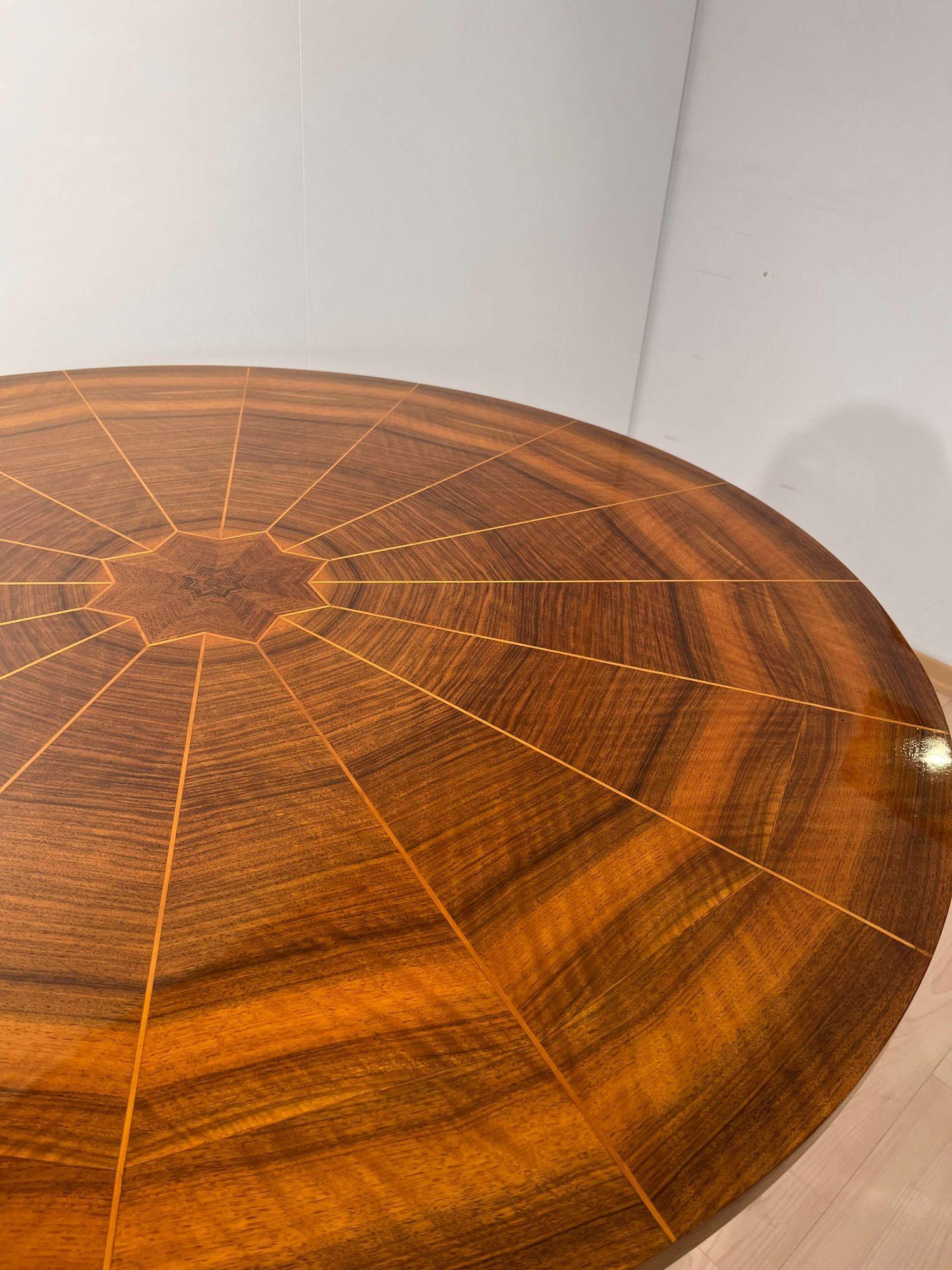 Biedermeier Saloon Table, Walnut with Maple Inlay, South Germany, 19th C 9