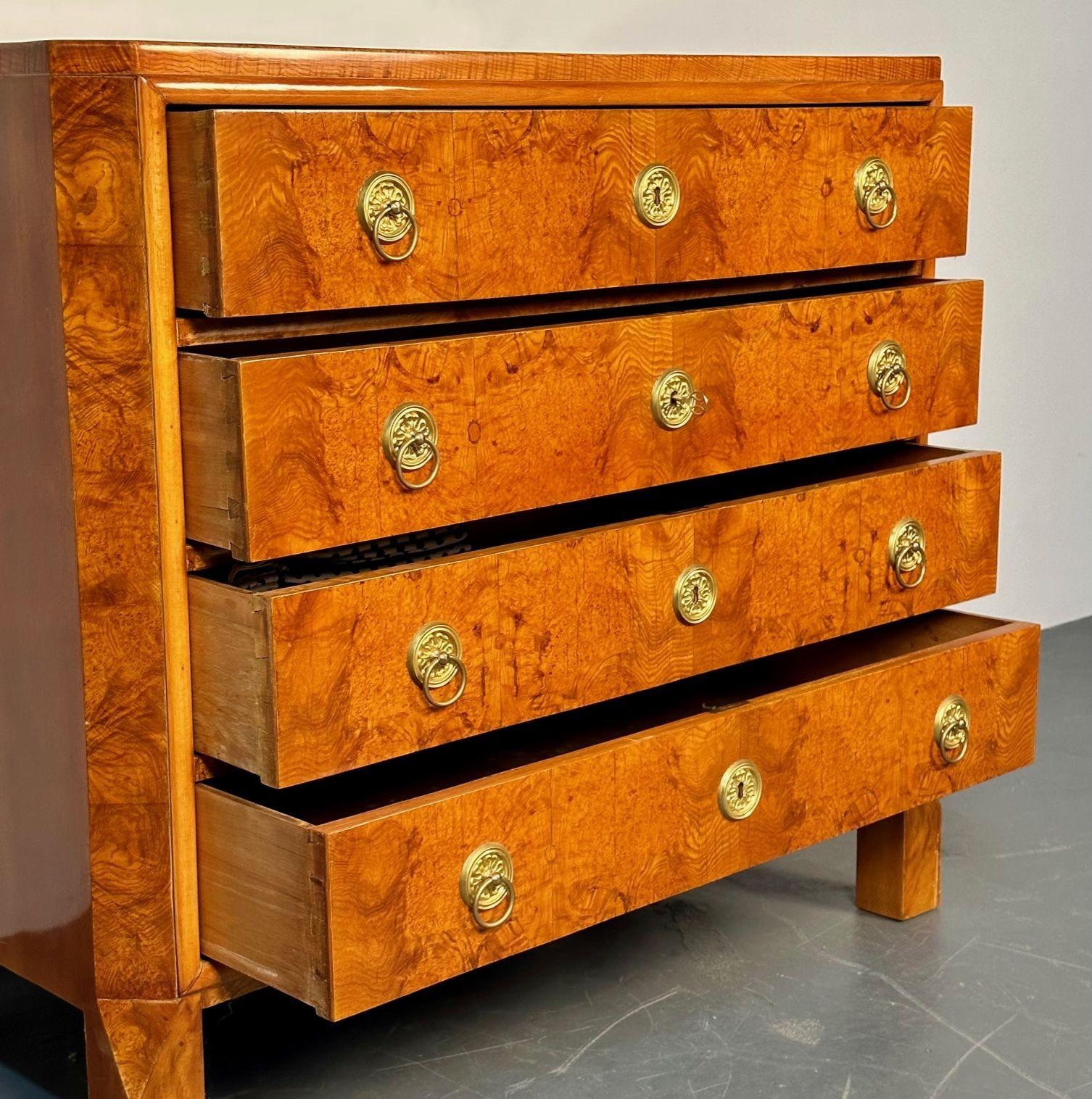 Refinished Biedermeier Four Drawer Satin Birch Chest, Dresser or Commode, 1850s For Sale 4