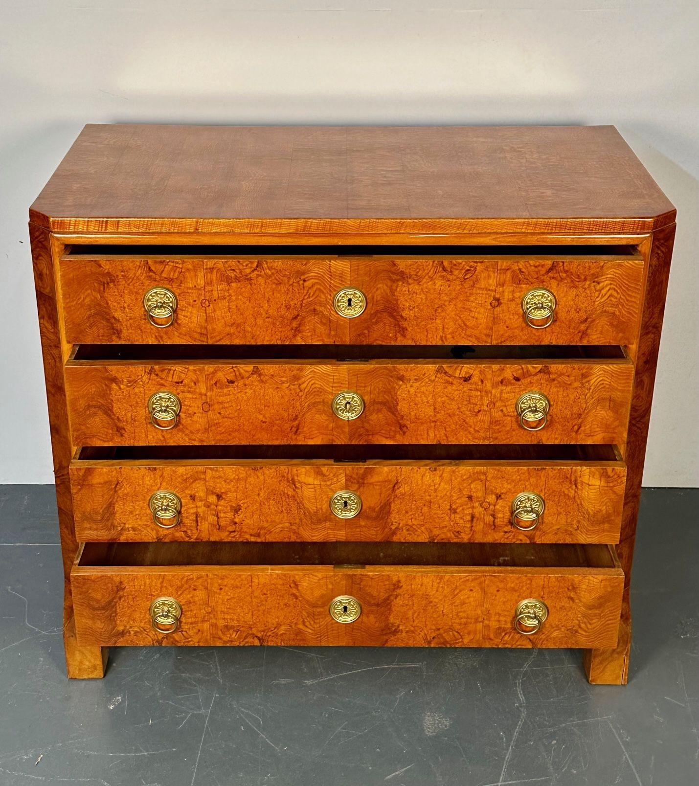Refinished Biedermeier Four Drawer Satin Birch Chest, Dresser or Commode, 1850s For Sale 3