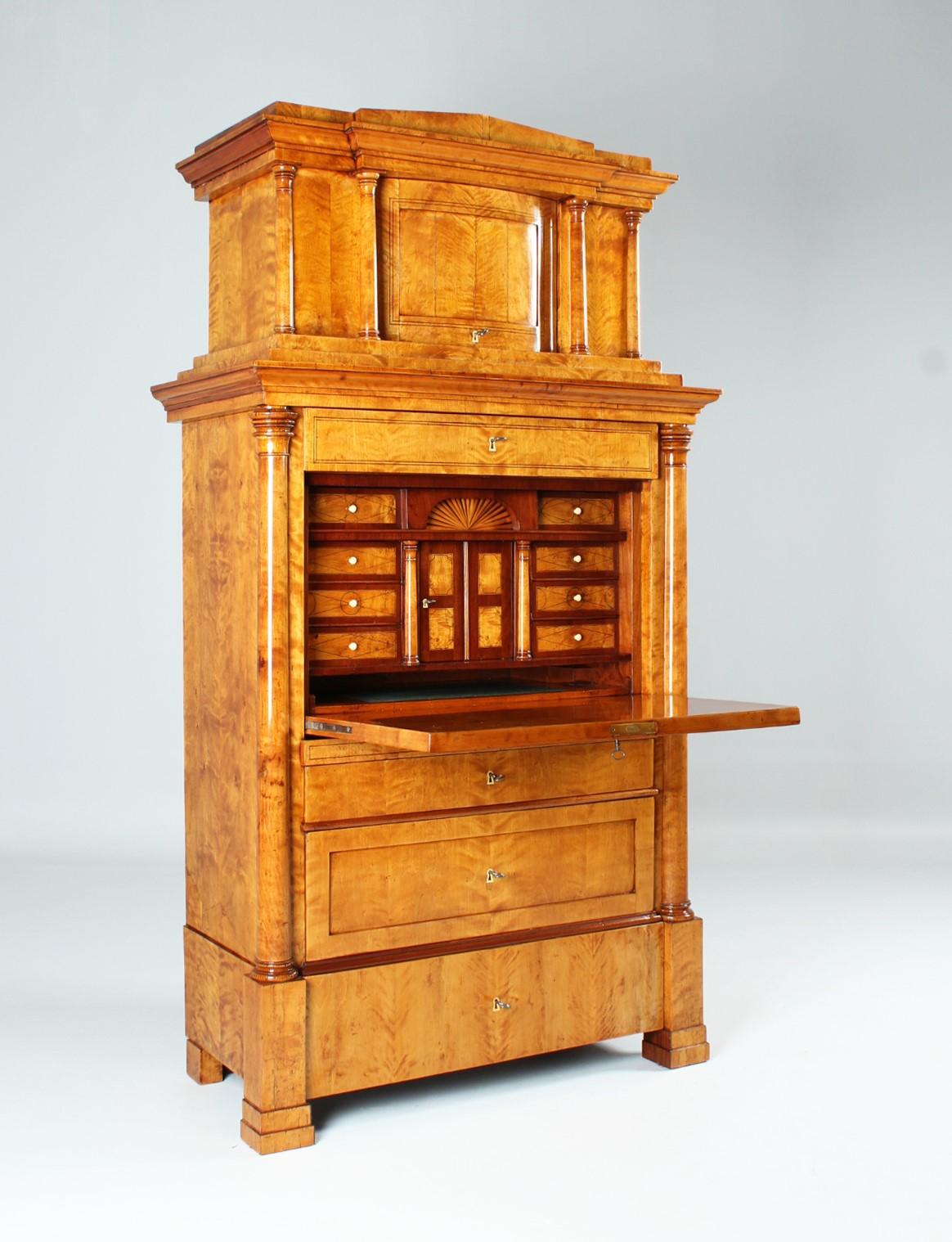 Biedermeier secretaire with beautiful patina

Brunswick - Berlin
Birch
Biedermeier around 1830

Dimensions: H x W x D: 200 x 110 x 54 cm

Description:
Architecturally constructed writing furniture of absolutely masterful quality.

On