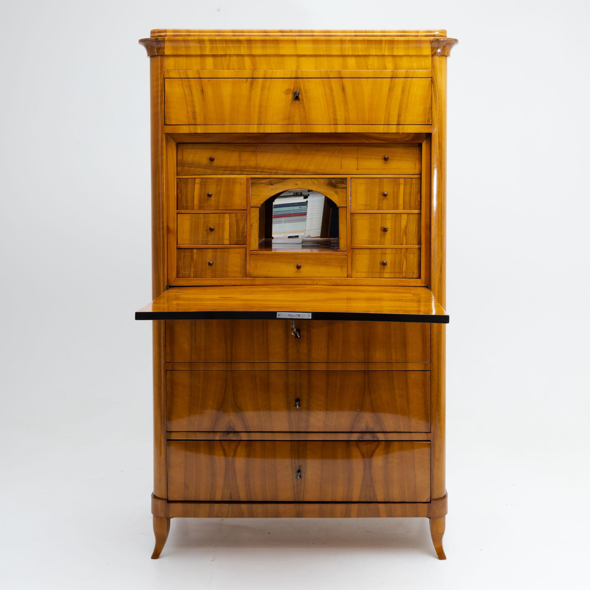 Biedermeier Secretaire, Walnut Veneered, circa 1820 at 1stDibs