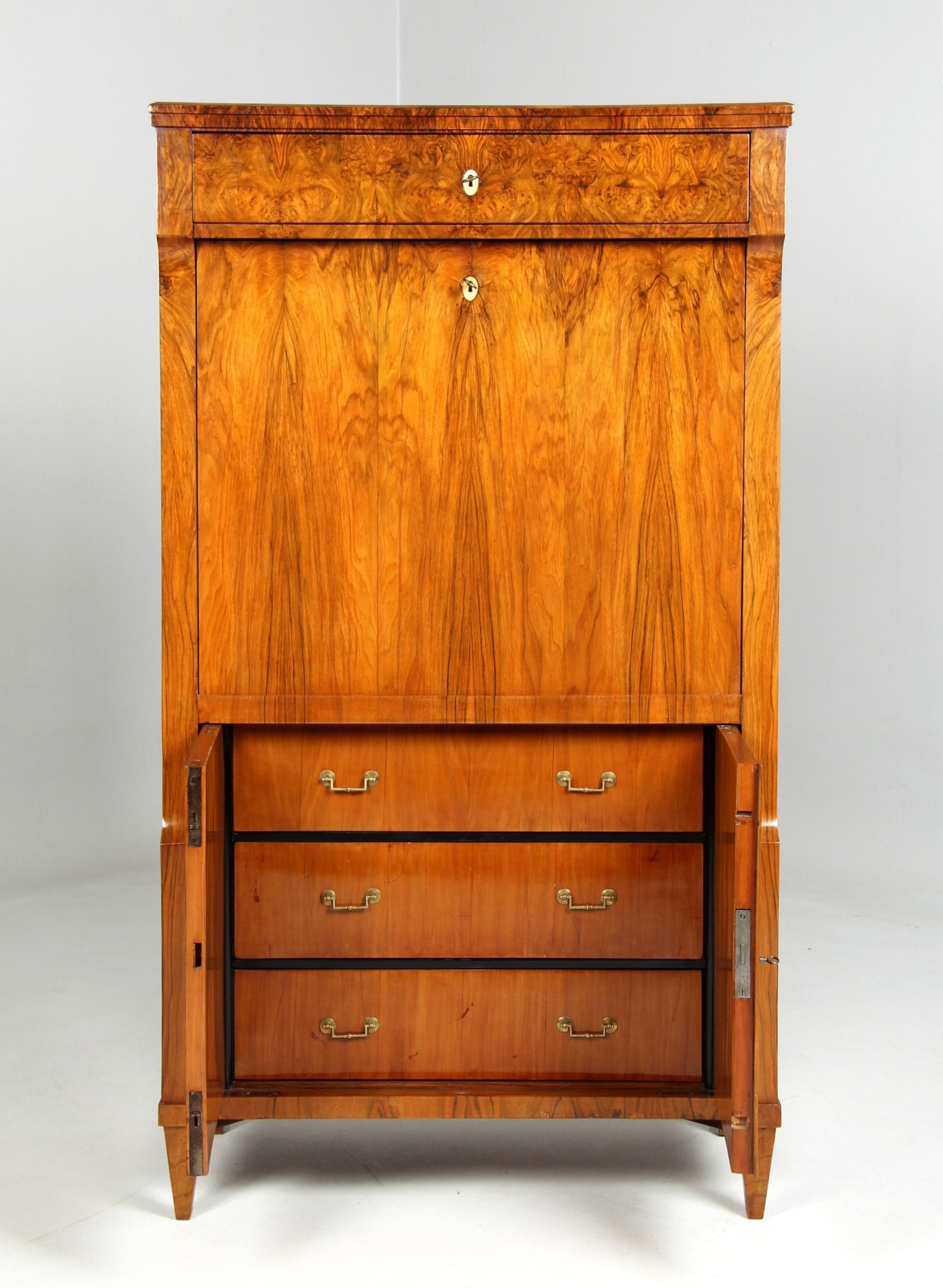 Biedermeier Secretaire with Hidden Compartement, Walnut, Austria circa 1820 6