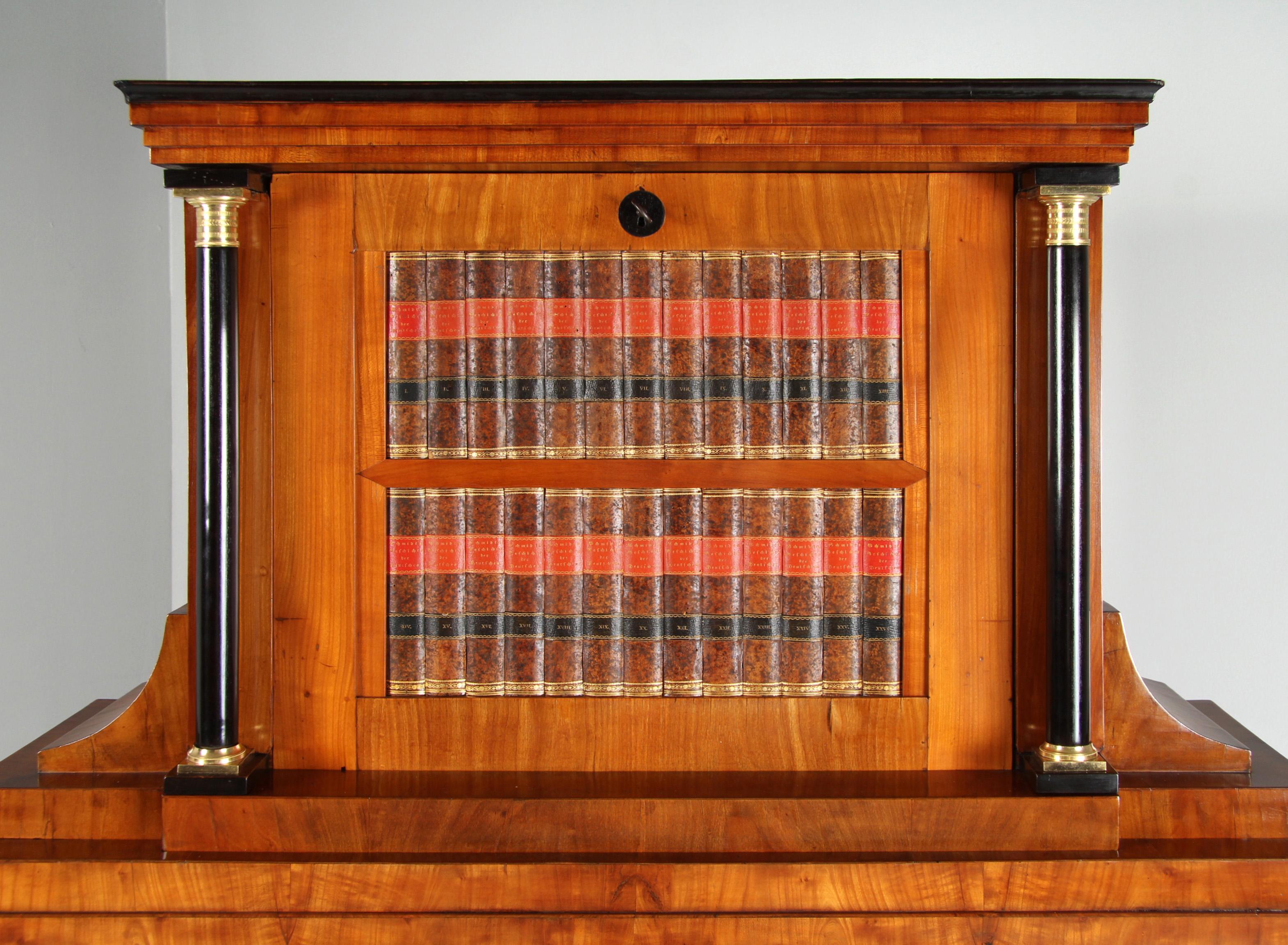 German Biedermeier Secretaire With Hidden Compartements And Rare Mechanism, circa 1815 For Sale
