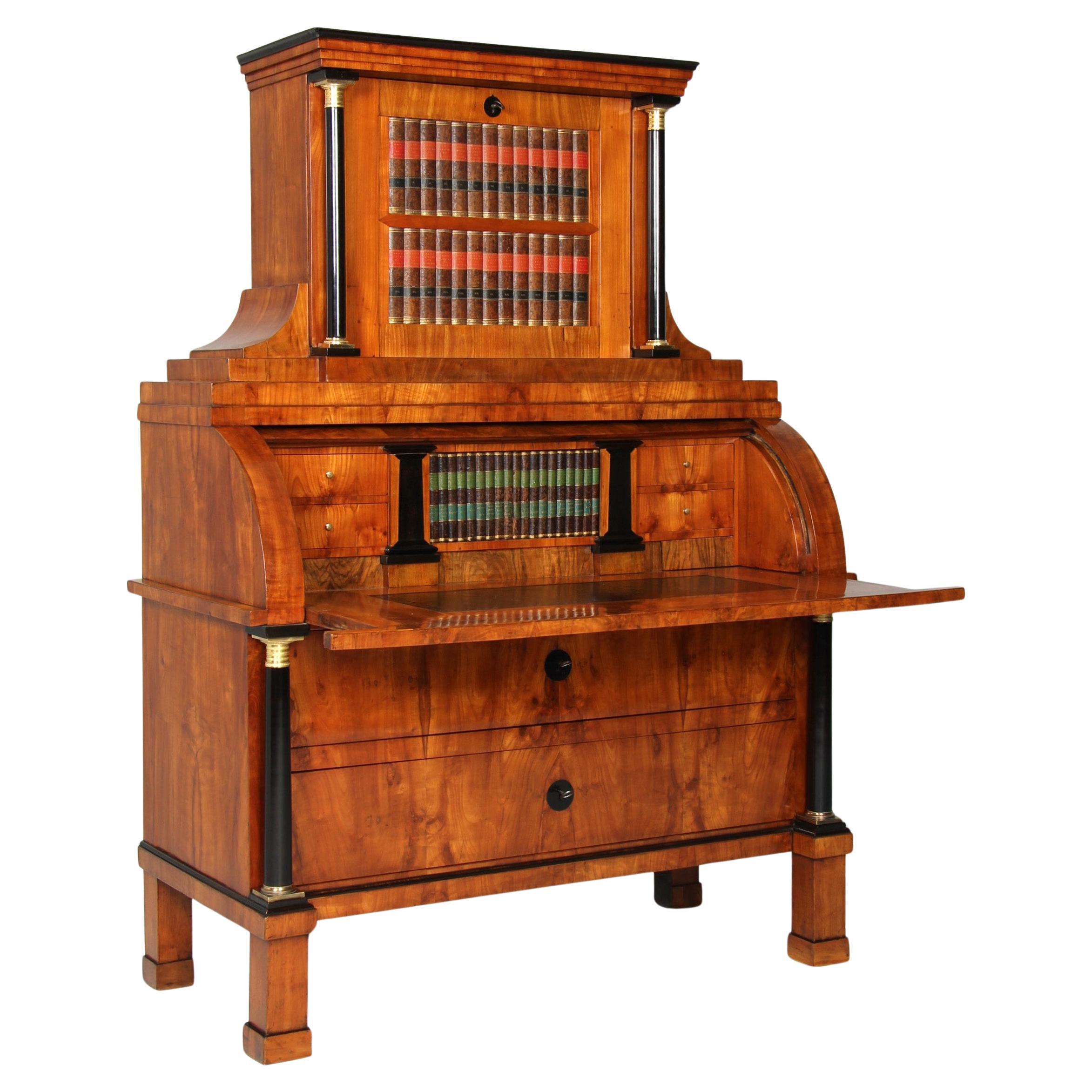 Biedermeier Secretaire With Hidden Compartements And Rare Mechanism, circa 1815 For Sale