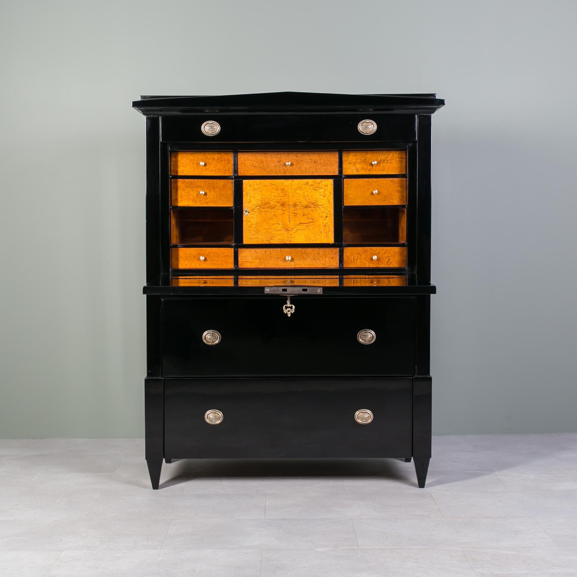 Biedermeier Secretary, Austria, 19th Century In Good Condition For Sale In Wrocław, Poland
