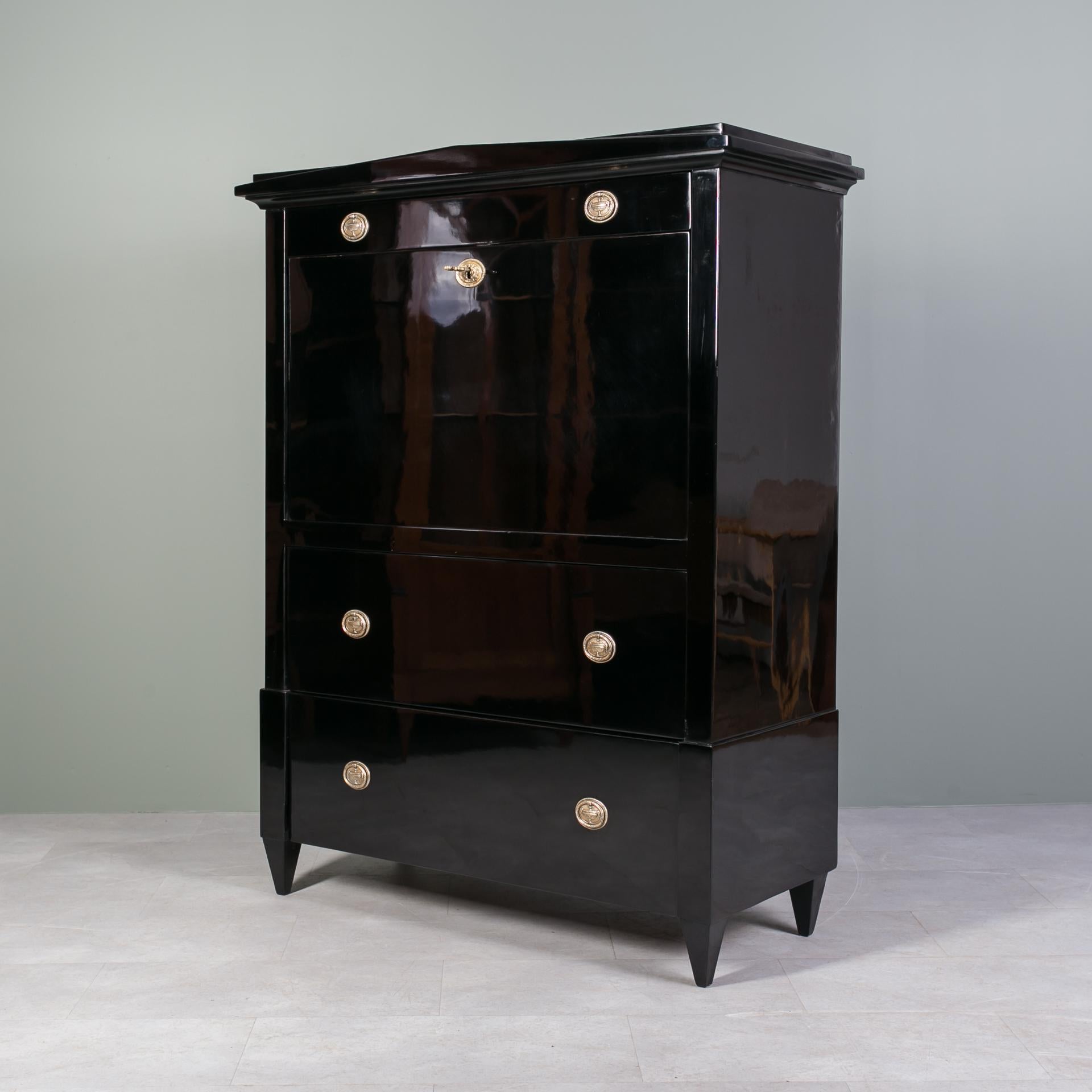Maple Biedermeier Secretary, Austria, 19th Century For Sale