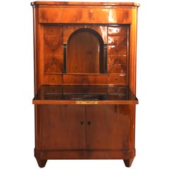 Antique Biedermeier Secretary, Cherry Veneer, Germany circa 1825