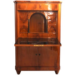 Antique Biedermeier Secretary, Cherry Veneer, Germany circa 1825 