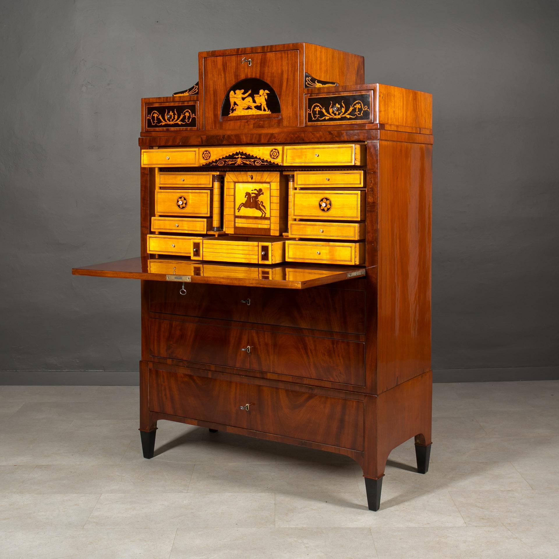 Biedermeier Secretary Desk, Austria, 19th Century For Sale 1