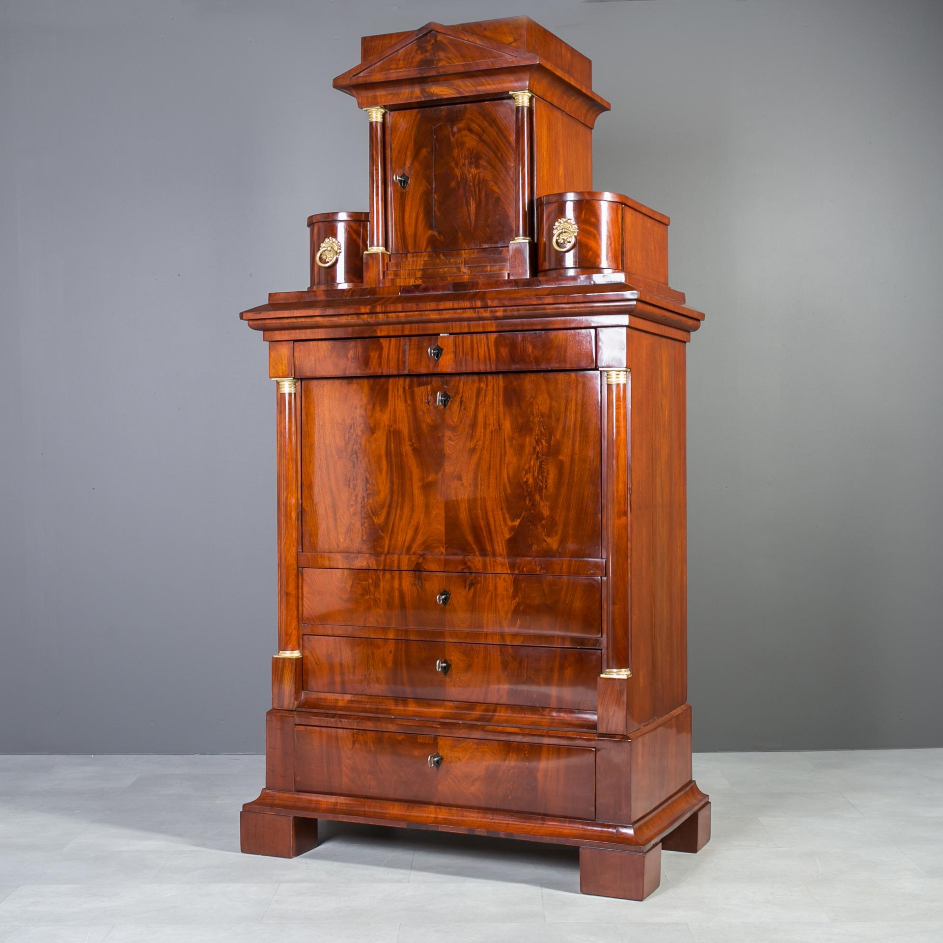 Biedermeier-Sekretärschreibtisch, Deutschland, 19. im Zustand „Gut“ im Angebot in Wrocław, Poland