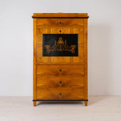Biedermeier Secretary Desk in Cherry Wood Veneer, Germany, 19th Century