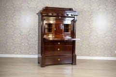 Biedermeier Antique Secretary Circa 1840 Veneered With Mahogany