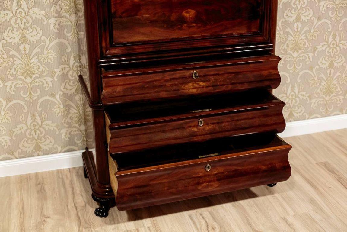 Biedermeier Secretary Desk Veneered with Mahogany, circa 1880 5