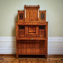 Biedermeier Secretary Desk with Upper Cabinet, Central Germany, circa 1820
