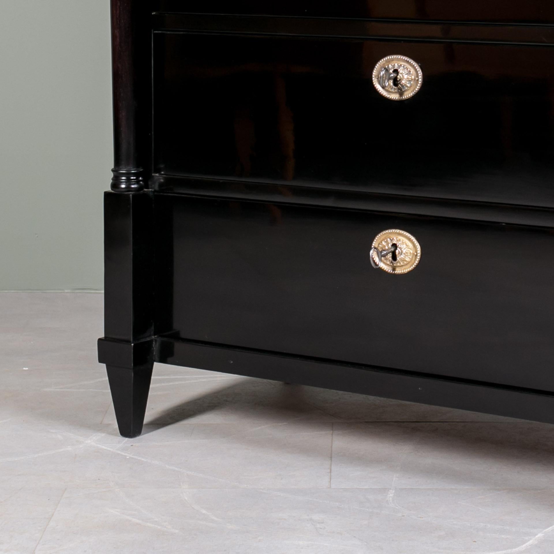 Secretaria Biedermeier, Chapa de Arce, Decoración de Tinta sobre Madera, Alemania, Siglo XIX 8