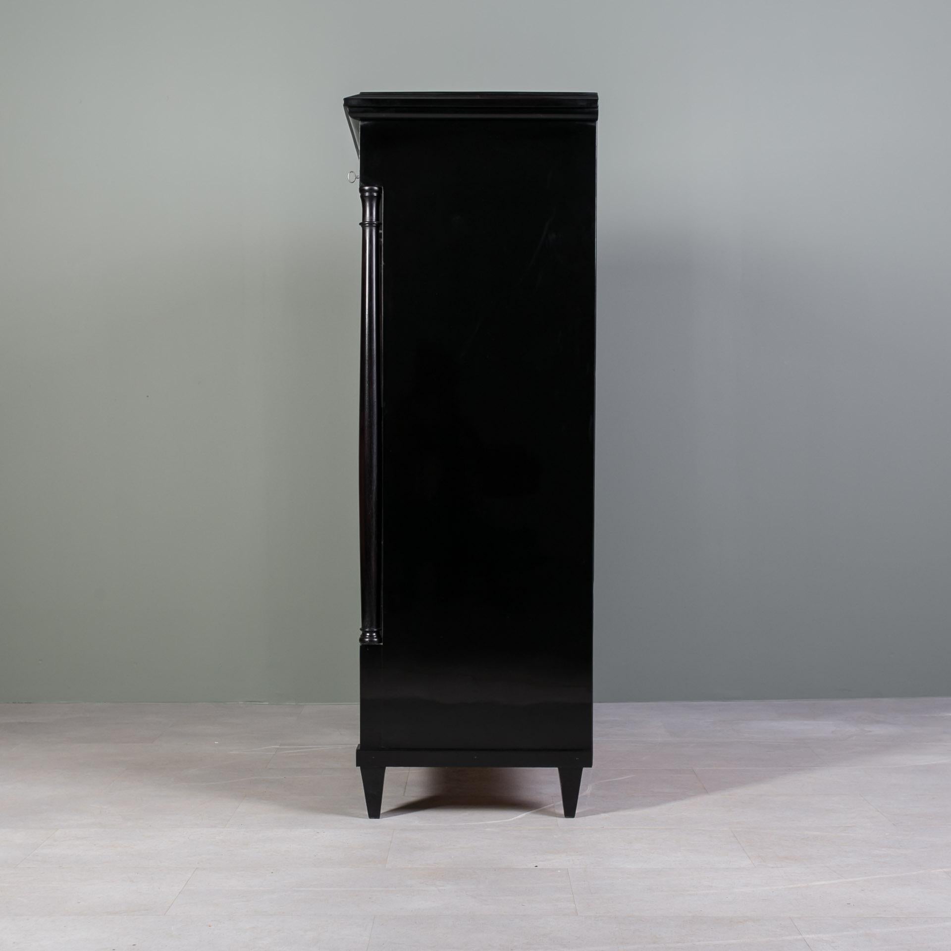 Secretaria Biedermeier, Chapa de Arce, Decoración de Tinta sobre Madera, Alemania, Siglo XIX 10