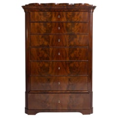 Biedermeier Semainier Chest, Mahogany veneered, circa 1830