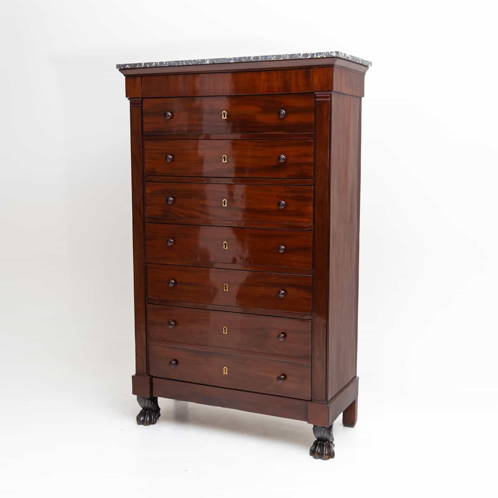 European Biedermeier Semainiere with Marble Top, early 19th Century For Sale