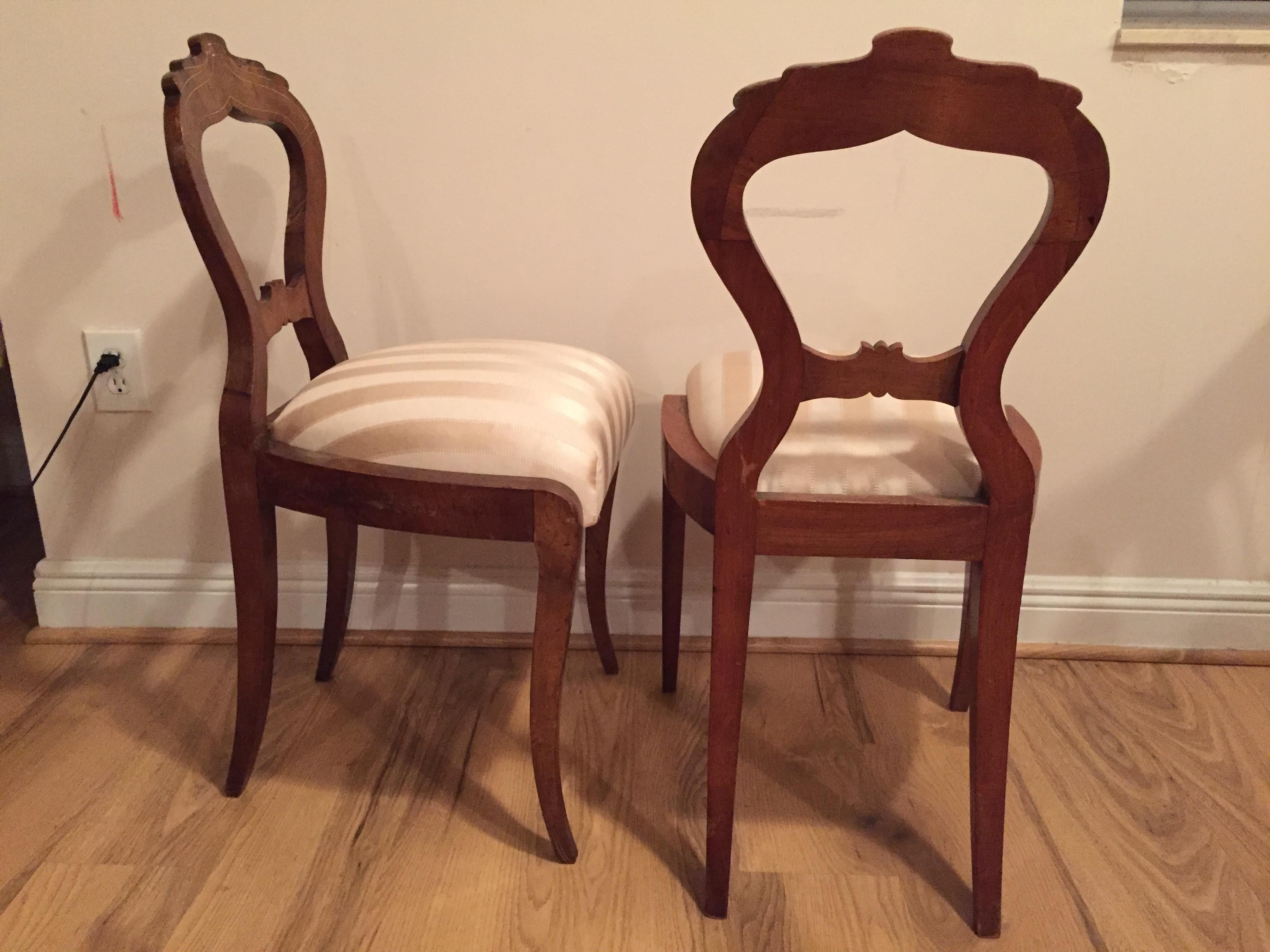 Rare Highly  Elegant Biedermeier Set of 6 Dining Chairs Dannhauser In Good Condition For Sale In Boca Raton, FL