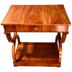 Mesa de costura o de trabajo Biedermeier, Munich, 1810-1820, madera de cerezo