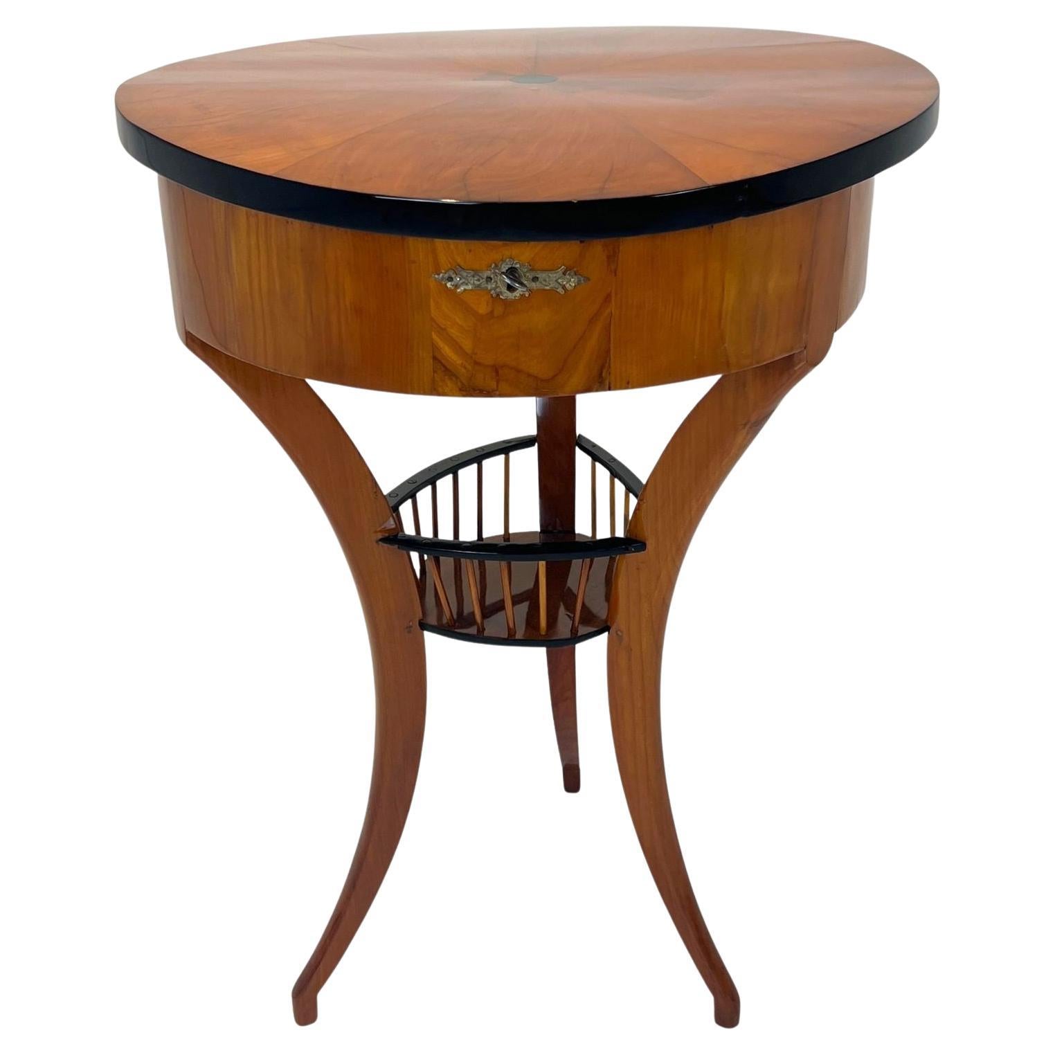Biedermeier Sewing Table, Cherry Wood, South Germany circa 1820