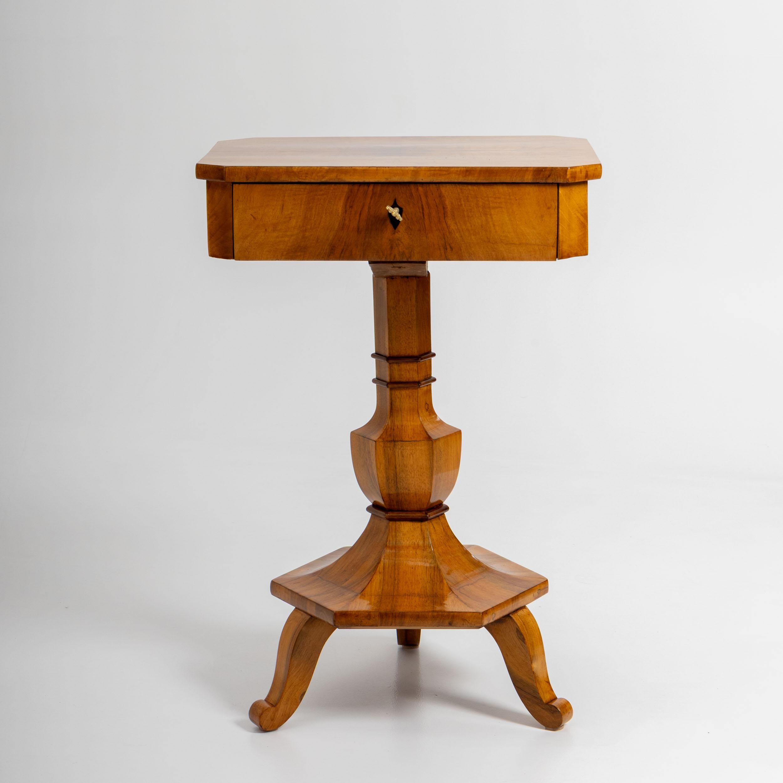 Polished Biedermeier Sewing Table, circa 1820 For Sale