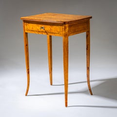 Biedermeier Sewing Table in Birch, Elegant Design, Circa 1820, Germany