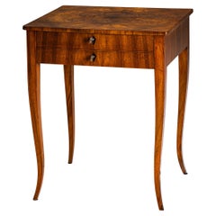 Antique Biedermeier Sewing Table in Walnut around 1820