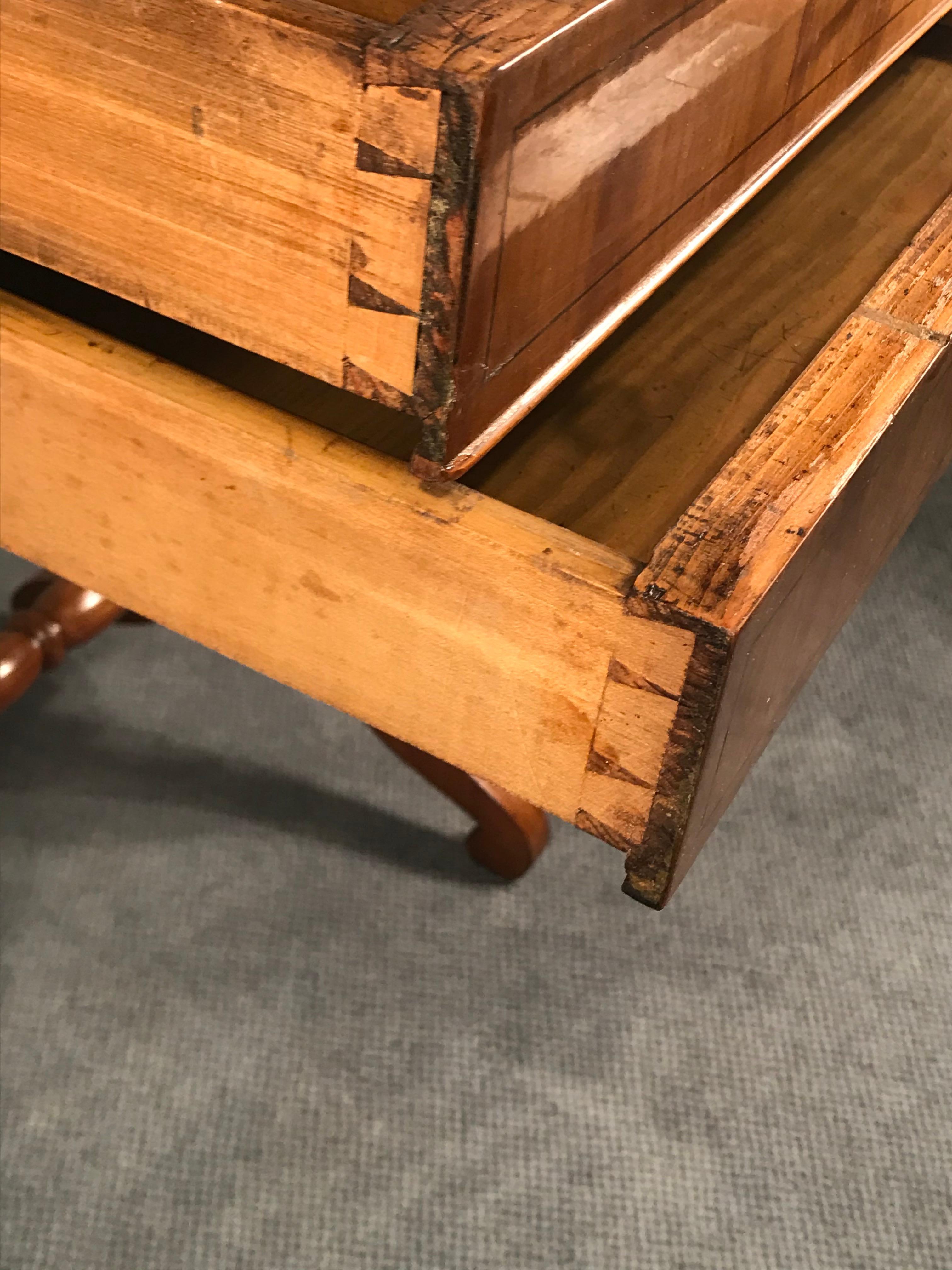 Veneer Biedermeier Sewing Table, South German 1820, Cherrywood For Sale