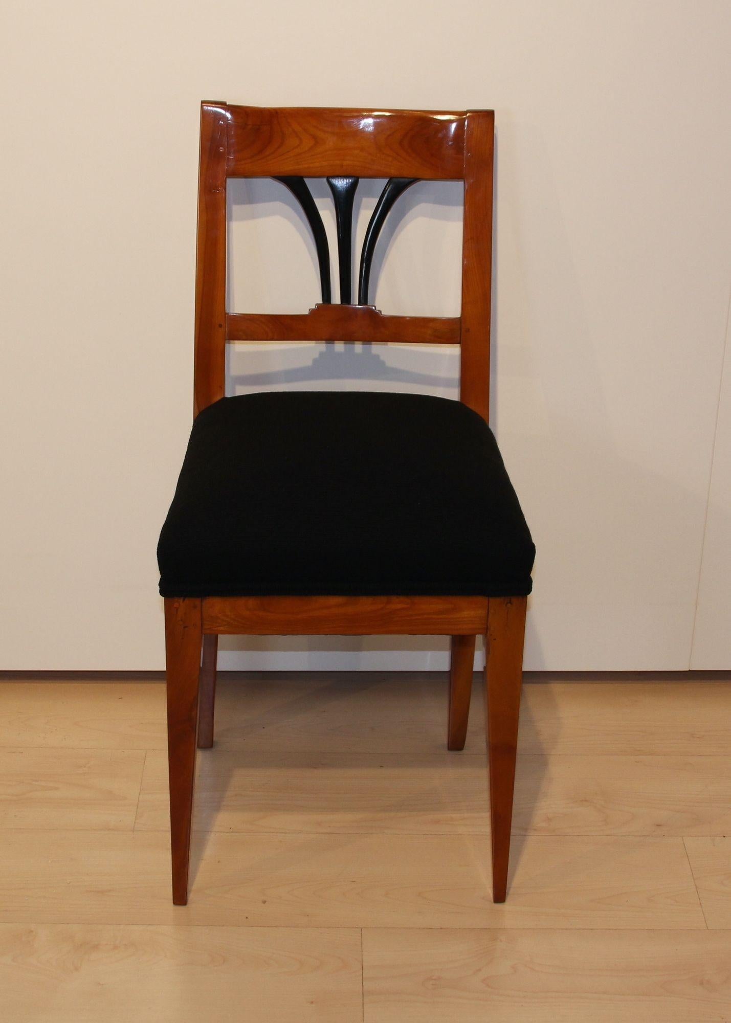 Polished Biedermeier Side Chair, Cherry Wood, South Germany circa 1830 For Sale