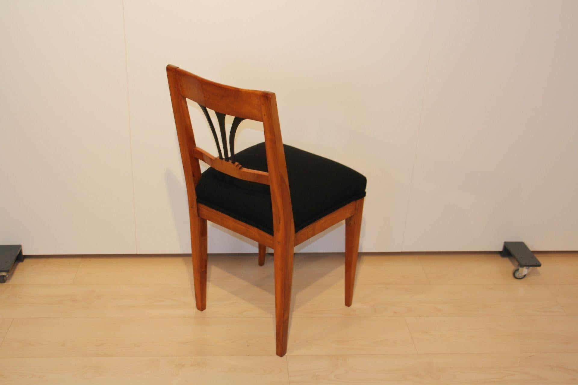 Fabric Biedermeier Side Chair, Cherry Wood, South Germany circa 1830 For Sale