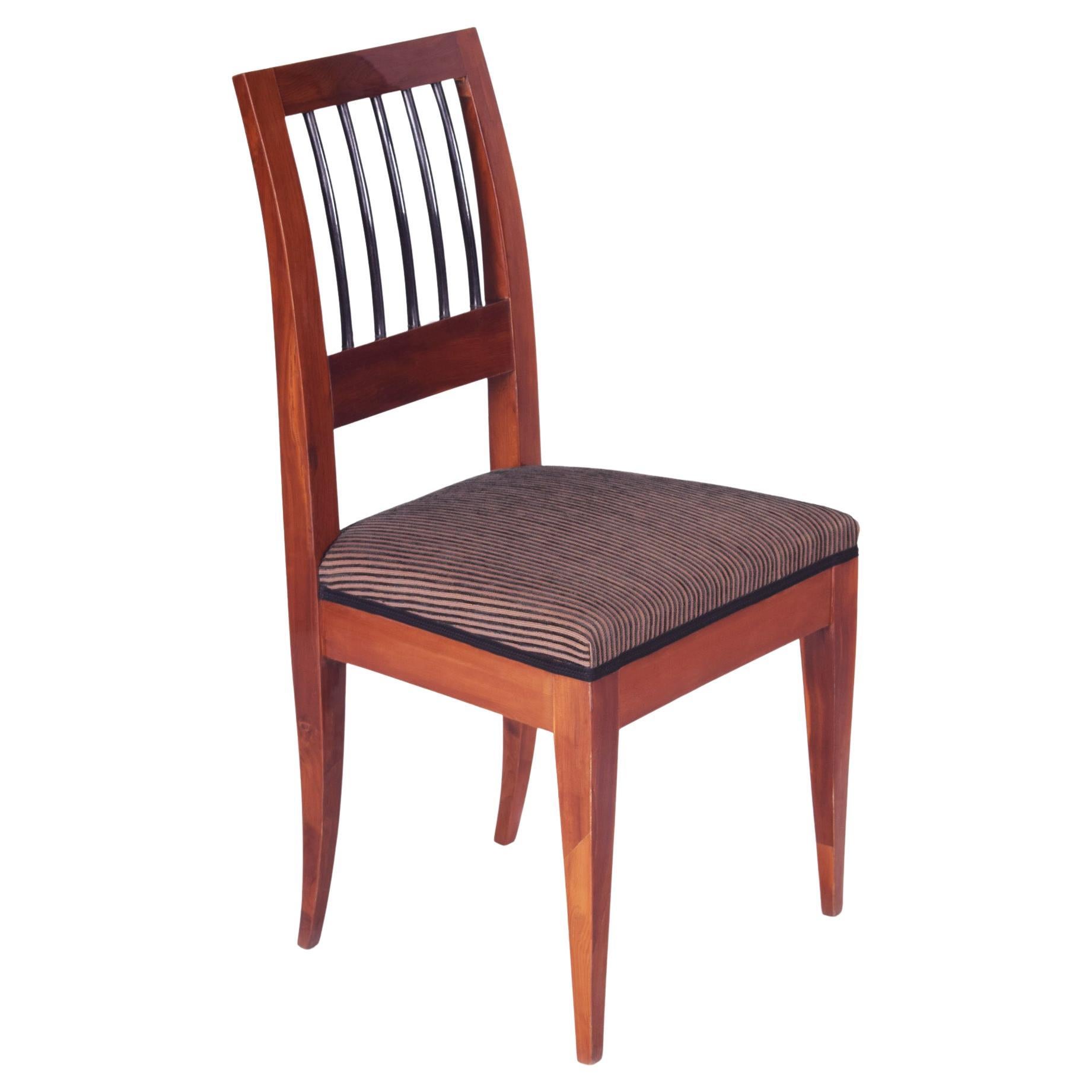 Biedermeier Side Chair Made in 1820s Austria, Restored Yew For Sale