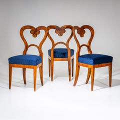 Biedermeier Side Chairs in Walnut, Austria, circa 1830