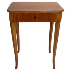 Antique Biedermeier Side or Sewing Table, Cherry Wood, South Germany circa 1830